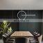 Nordic light luxury restaurant light net red ins new black gold ring combination shape LED eye protection chandelier