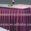 Luxury satin ruffled table skirting, polyester table skirting, table linen