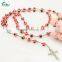 Fashion religious multicolor plastic rosary bead necklace