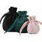 Black round bottom bundle mouth velvet cloth bag  Jewelry Necklace storage bag earring drawstring small cloth bag