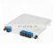 Ftth 1x4 1x2 plc box splitter steel tube  splitter rack mount fiber optical modular  splitter with connector sc apc upc