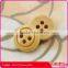 customizable sewing holes natural yellow wooden button