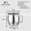 Factory Direct custom shape add logo 625ml single layer frozen stainless steel tourist camping beer mugs for beer