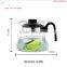 Eco-friendly 2016 newelegant borosiliacte glass kettle pyrex glass water pot