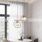 Golden Modern Design Glass Shade Pendant Lamp Modern Ball Hanging Lighting LED Indoor Decor Chandelier