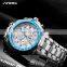 SINOBI Luminous Watch Stainless Steel Band Quartz Watches For Mens Watch Montre Homme S9720G Jam Tangan Pria