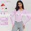 Long Sleeve Quick Dry U Hem Yoga Tops Wear Women Custom Quarter Zip Gym Sports T Shirts Clothing