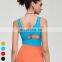 High Elastic Shockproof Hollow Out Back Bras Fitness Running Tank Top Seamless Sports Bra With Pads Inserts Bra Cups For Women