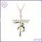 OEM rhinestone stainless steel leo inca cross pendant