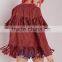2015 Women Winter Long Sleeve Red Fringe Faux Suede Jacket