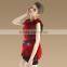Long Style 2015 Winter Elegant Red Color Lady Real Raccoon Fur Vest With Belt
