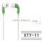2015 new brand flat cable earphone colorful earphone with mic for mobile phone