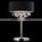 2016 home decoration black fabric crystal desk lamp