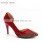 Custom christmas red color cheap high heel pumps for women diamond shoes