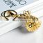 2015 new gold plated crystal diamonds paved metal lucky purse keychain