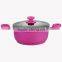 Forged aluminium ceramic coated casserole/stock pot with lid