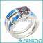 Pankoo Precious Stone Series Opal Sterling Silver for Engagement Unisex Ring