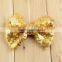 New hair accesory 11cm sequin fabric bowknot,handmade glitter slender hair bows, decorative clips bows