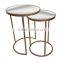 Hot sale modern living room gold wire side table with marble