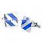 men's stainless steel diagonal stripe inlay cuff links