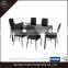 Fancy Tempered Glass Restaurant Dining Table And Chairs