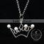 925 sterling silver hollow crown with pearls creative pendant necklace fashion women necklace jewelry 6360459
