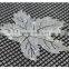 2016 Most Fancy Design Silver Maple Leaf Shape Laser PU Embroidery Lace Fabric