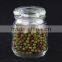 Clear glass storage jar with glass lid