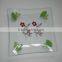 Flow and leaf printing square glass plate