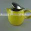 stock ceramic round water bottle,glazed stainless steel lid water pot,teapot