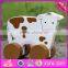 2017 New products kids animal car toy wooden cow toy W04A322