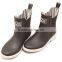 black upper white outsole no lace ankle low short rain wellies waterboots overboots gumboots rubber boot