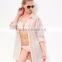 Women Blouses 2017 New Designs Shell Pink Stripe Beach Shirt Ladies Beach Cover Up Blouse Tops Shirt