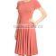 Solid Color Midi Dress 95% Rayon / 5% Spandex Flare Casual Rayon Fabric Wholesale Short Dresses