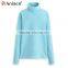 garment manufacturer custom color windproof turtleneck pullovers polar fleece ladies' tops