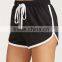 MGOO Black Drawstring Waist Contrast Binding Dolphin Shorts Sport Cotton Shorts Plain Hot Shorts