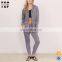 Custom women plain sport tracksuit longer hemline jogging suits wholesale
