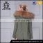 Classical winter parka khaki shell with raccoon fur hood lined coats