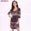 OEM Factory Price Indonesia Rayon Tile print Tunic Dress