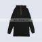 T-MH566 China  Men Black Cotton Quarter Zip Hooded Sweatshirt