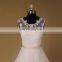 Elegant Sleeveless A-Line Lace Applique With Sequins Wedding Dress Chapel Tail