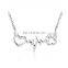 Fashion Love Heart Shape Necklace Rose Gold Silver Electrocardiogram Wave Necklace For Women Pendant Jewelry,