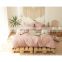 Super Soft Cotton Baby Bed Sheet Cotton 4pcs Bedding Set with Fuzzy Ball