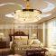 European luxury living room bedroom crystal lamp LED brand Stealth ceiling fan fan lights restaurant lights