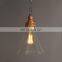 Clear Glass Shell Home Decor Chandelier Nordic Glass Wooden Pendant Lamp