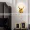 New Design Modern Golden Metal Wall Lights Oblate Shape White LED Decor Wall Lamp