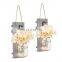 Rustic Wall Sconces Mason Jar with LED Home Decor Light Set of Two