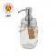 high quality glass mason jar Soap liquid dispenser round shape glass bottle satin pump mason jar with metal lid