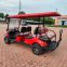 Electric golf cart with folding seats, 3 rows, 6 seats