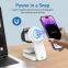 Best Selling 3 in 1 Vertical Wireless Charger Portable Multi-Function 15W 3 in 1 Magnetic Charging Station